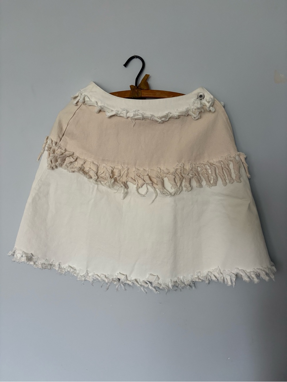 Nozomi Ishiguro Haute Couture Distressed Fringe Mini Skirt